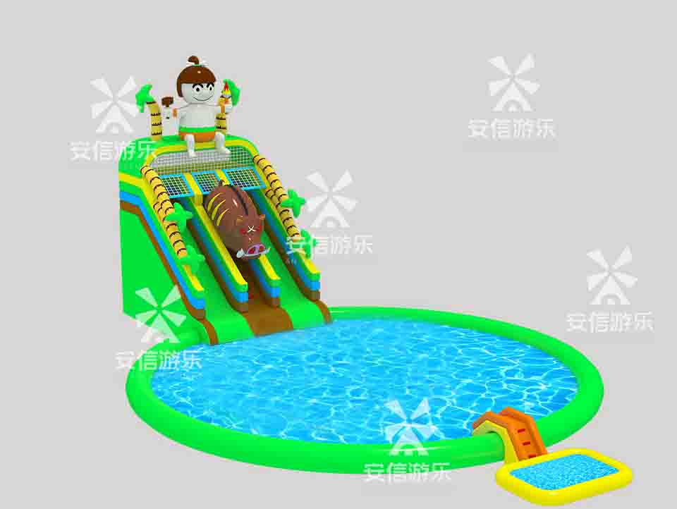 Outdoor commercial grade inflatable mobile water park