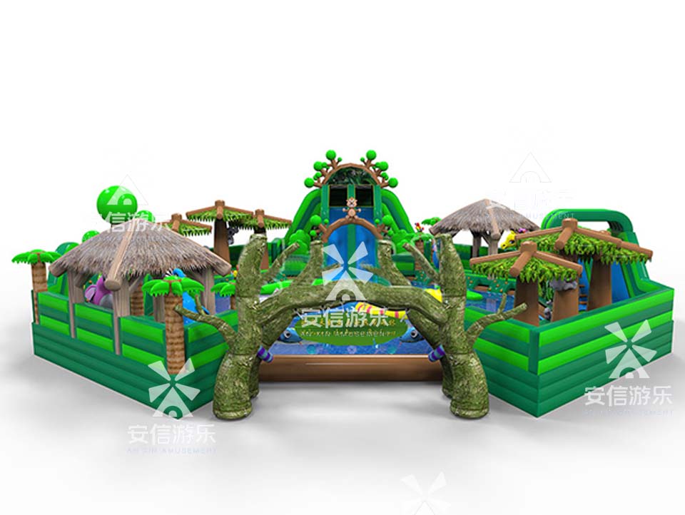 Outdoor commercial grade inflatable mobile water park