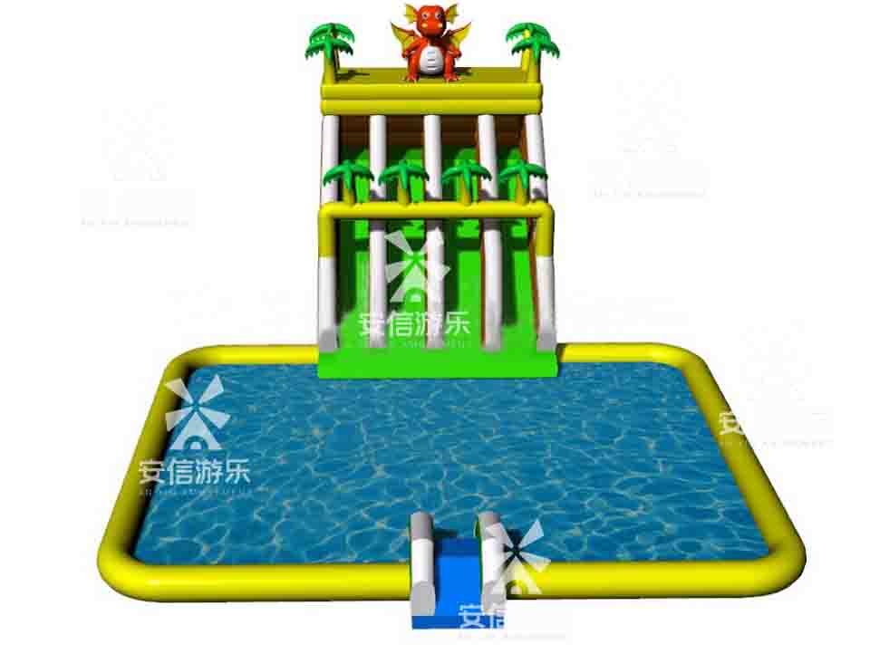 Outdoor commercial grade inflatable mobile water park