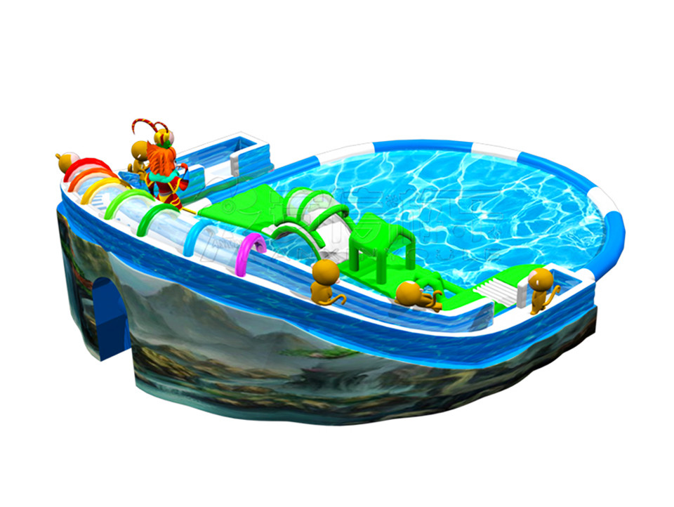 Outdoor commercial grade inflatable mobile water park