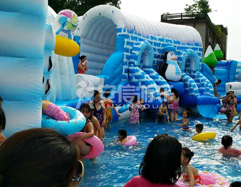 ANXIN Inflatable obstacle course floating mobile water park