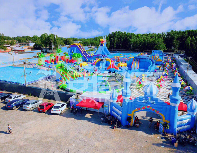 ANXIN Inflatable obstacle course floating mobile water park