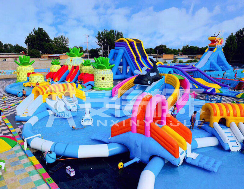 ANXIN Inflatable obstacle course floating mobile water park