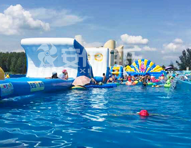 ANXIN Inflatable obstacle course floating mobile water park