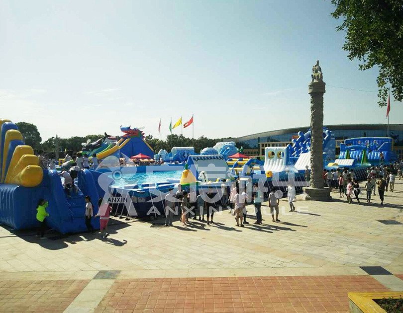 ANXIN Inflatable obstacle course floating mobile water park