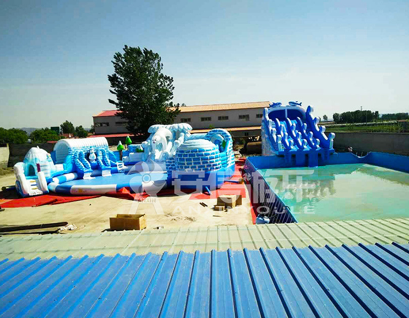 ANXIN Inflatable obstacle course floating mobile water park